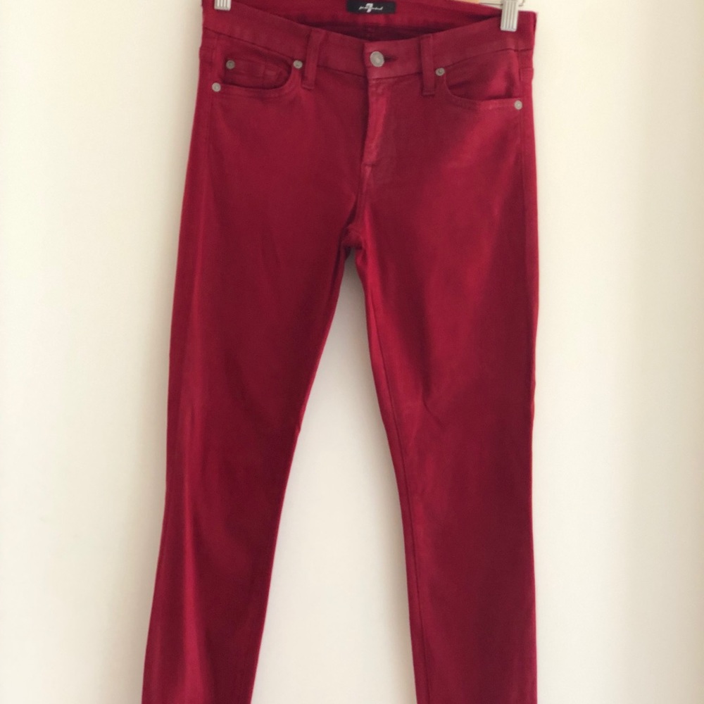 7 For All Mankind Red skinny jeans